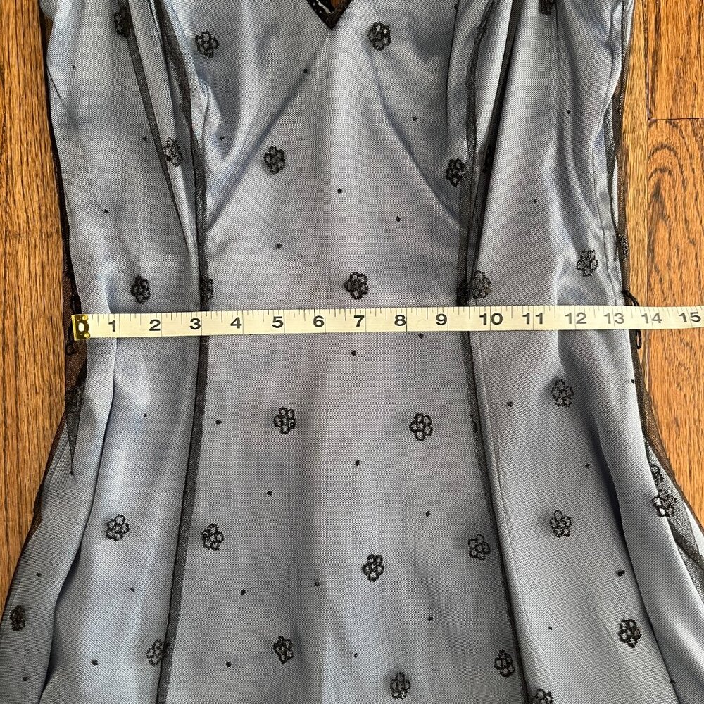 Adrianna Papell Boutique Women's Blue with Black Beaded Dress Size 8 - Picture 4 of 6